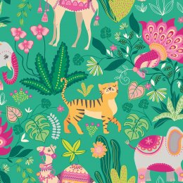 ohpopsi Samba Safari Emerald Twist Wallpaper WGU50136W