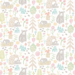 ohpopsi Honeywood Bears Sherbet Wallpaper WGU50148W