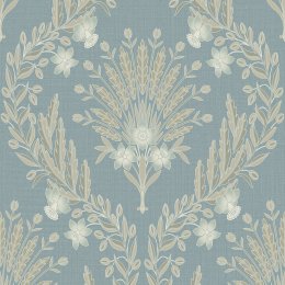 Flora Blue Wallpaper