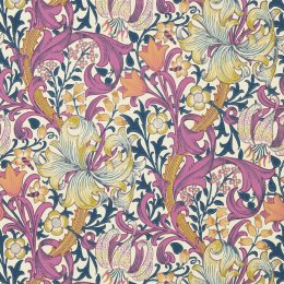 Morris & Co Golden Lily Pink Fizz Wallpaper