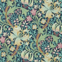 Morris & Co Golden Lily Galactic Ink Wallpaper