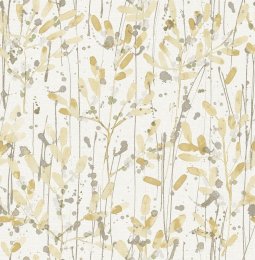 A Street Prints Leandra Yellow & Grey Wallpaper