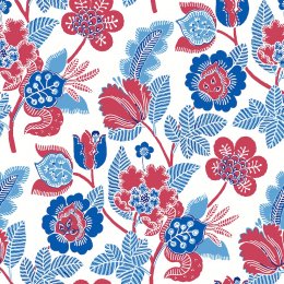 A Street Prints Jacobean Blue & Red Wallpaper