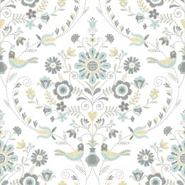 A Street Prints Britt Ochre & Turquoise Wallpaper
