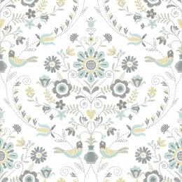 A Street Prints Britt Ochre & Turquoise Wallpaper