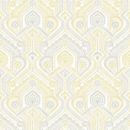 A Street Prints Fernback Yellow & Grey Wallpaper