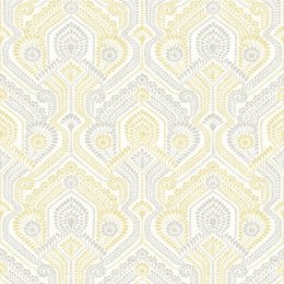 A Street Prints Fernback Yellow & Grey Wallpaper