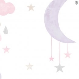 Grandeco Eco Moon and Stars Lilac/Pink Wallpaper LO2002