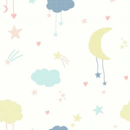 Next Moon & Stars Pastel Wallpaper 118593