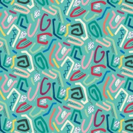 OHPOPSI Squiggle Aquamarine Wallpaper ABS50127W