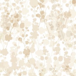 Blossom Almond Wallpaper with delicate watercolour florals in warm almond tones