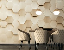 Origin Murals Metal Hexagons Gold Mural Room