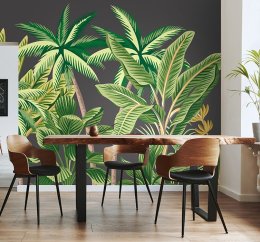 Origin Murals Tropical Palm Trees Black Mural Room