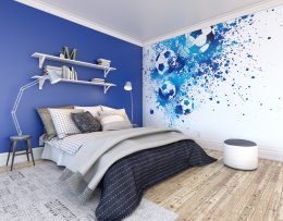Origin Murals Football Splash Blue Mural Room