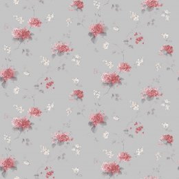 Galerie Pretty Prints Hortensia Trail Pink / Grey / Beige Wallpaper