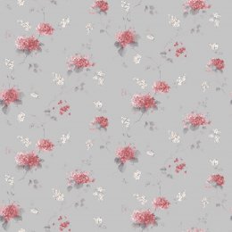 Galerie Pretty Prints Hortensia Trail Pink / Grey / Beige Wallpaper