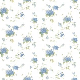 Galerie Pretty Prints Hortensia Trail Navy / Green / Light Yellow Wallpaper