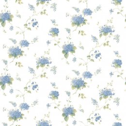 Galerie Pretty Prints Hortensia Trail Navy / Green / Light Yellow Wallpaper