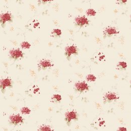 Galerie Pretty Prints Hortensia Trail Cream / Red / Yellow /Green / Ochre Wallpaper