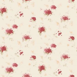 Galerie Pretty Prints Hortensia Trail Cream / Red / Yellow /Green / Ochre Wallpaper