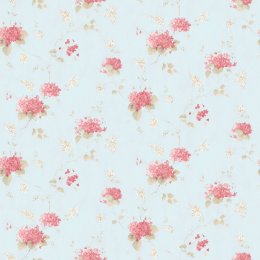 Galerie Pretty Prints Hortensia Trail Teal & Pink Wallpaper