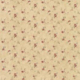 Galerie Pretty Prints Laura's Trail Dark Beige / Red / Green / Blue Wallpaper