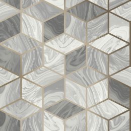 Rasch Marble Geo Grey Wallpaper 248975