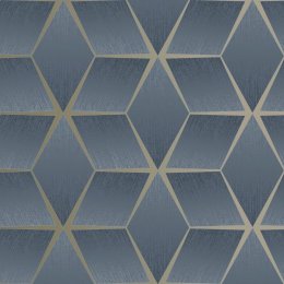 Rasch 3D Geo Navy Wallpaper 310634