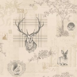 Holden Decor Richmond Charcoal and Linen Wallpaper 98012