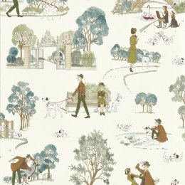 Sanderson 101 Dalmations Breeze Blue Wallpaper