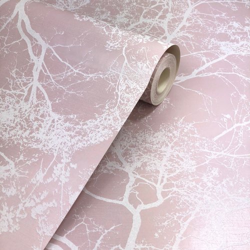 Holden Decor Whispering Trees Pink Wallpaper