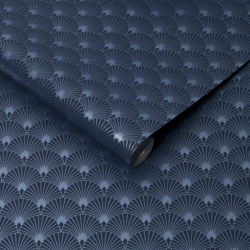 Superfresco Easy Ecailles Gatsby Blue Wallpaper Roll