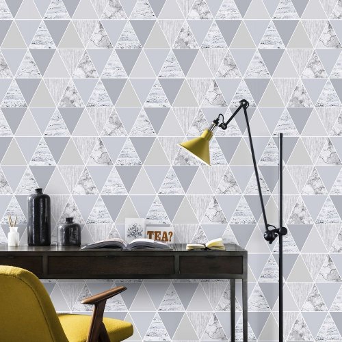 Graham & Brown Refections Silver Wallpaper 103292