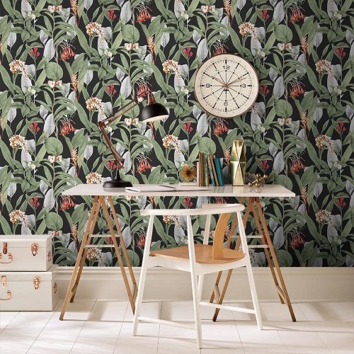 Graham & Brown Botanical Black Wallpaper Room