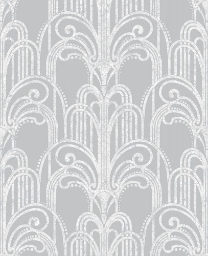 Graham & Brown Art Deco Silver Wallpaper