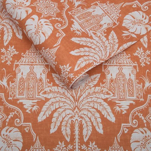 Graham & Brown Imperial Orange Wallpaper Roll