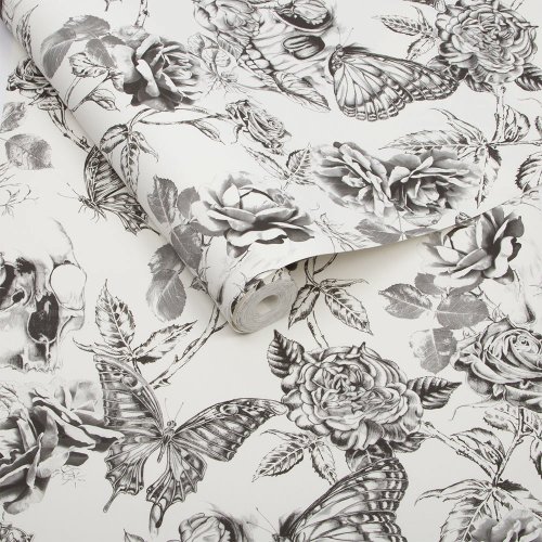 Graham & Brown Skull Roses Wallpaper Room