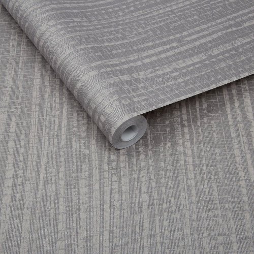Graham & Brown Bamboo Texture Silver Wallpaper Roll