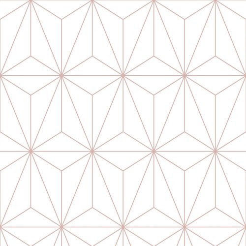 Graham & Brown Prism White / Rose Gold Wallpaper 104737