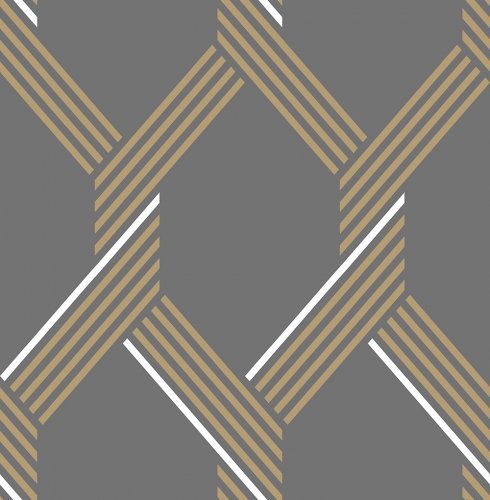 Graham & Brown Vector Graphite Gold Wallpaper 105469