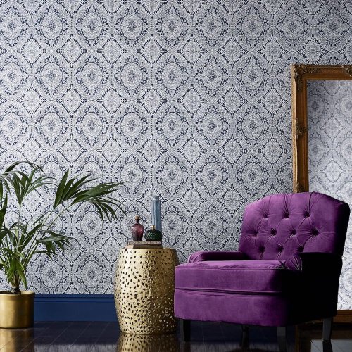 Laurence Llewelyn-Bowen Pleasure Dome Adriatic Blue Wallpaper 105545