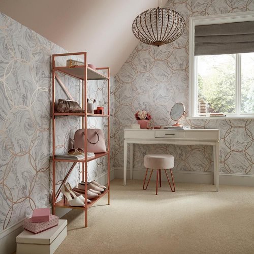 Graham & Brown Aqueous Geo Stone Wallpaper Room