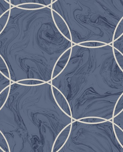 Graham & Brown Aqueous Geo Cobalt Wallpaper