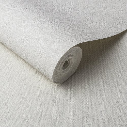 Graham & Brown Herringbone Texture Ecru Wallpaper Roll