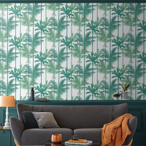 Graham & Brown Jungle Luscious Green Wallpaper Room