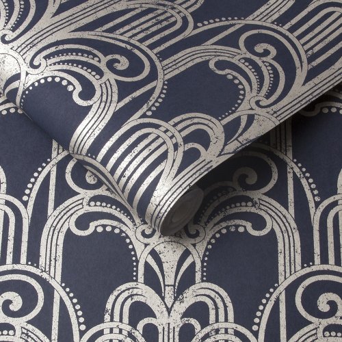 Graham & Brown Art Deco Midnight Wallpaper Roll