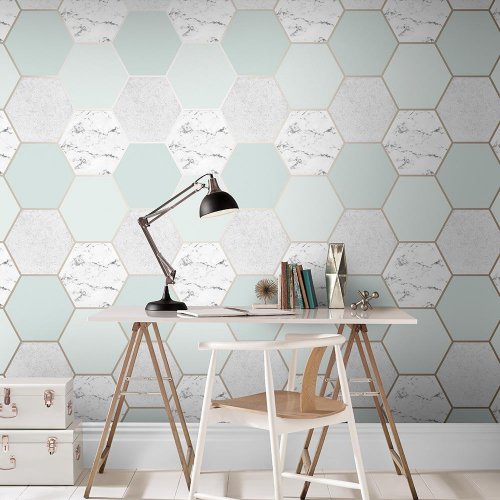 Graham & Brown Earthen Mint Wallpaper 106348