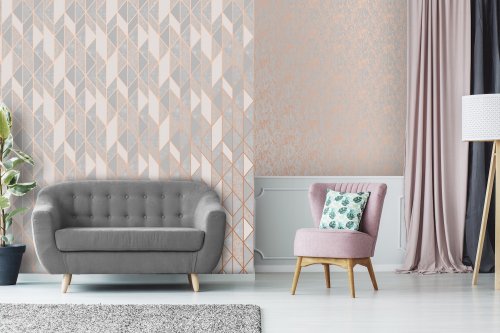 Superfresco Milan Geo Rose Gold Wallpaper 106407