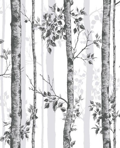 Graham & Brown Albero Black & White Wallpaper