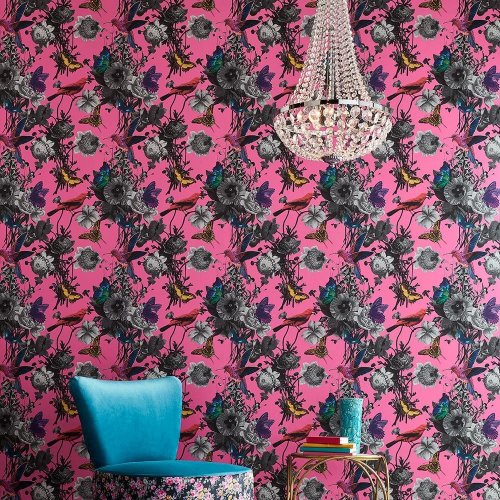 Graham & Brown Jardin Magenta Wallpaper Room Shot